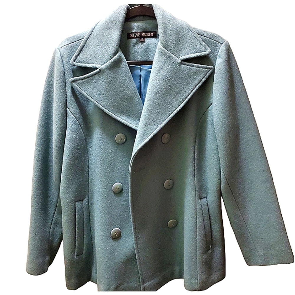 Steve Madden Pea Coat Baby Blue Size M